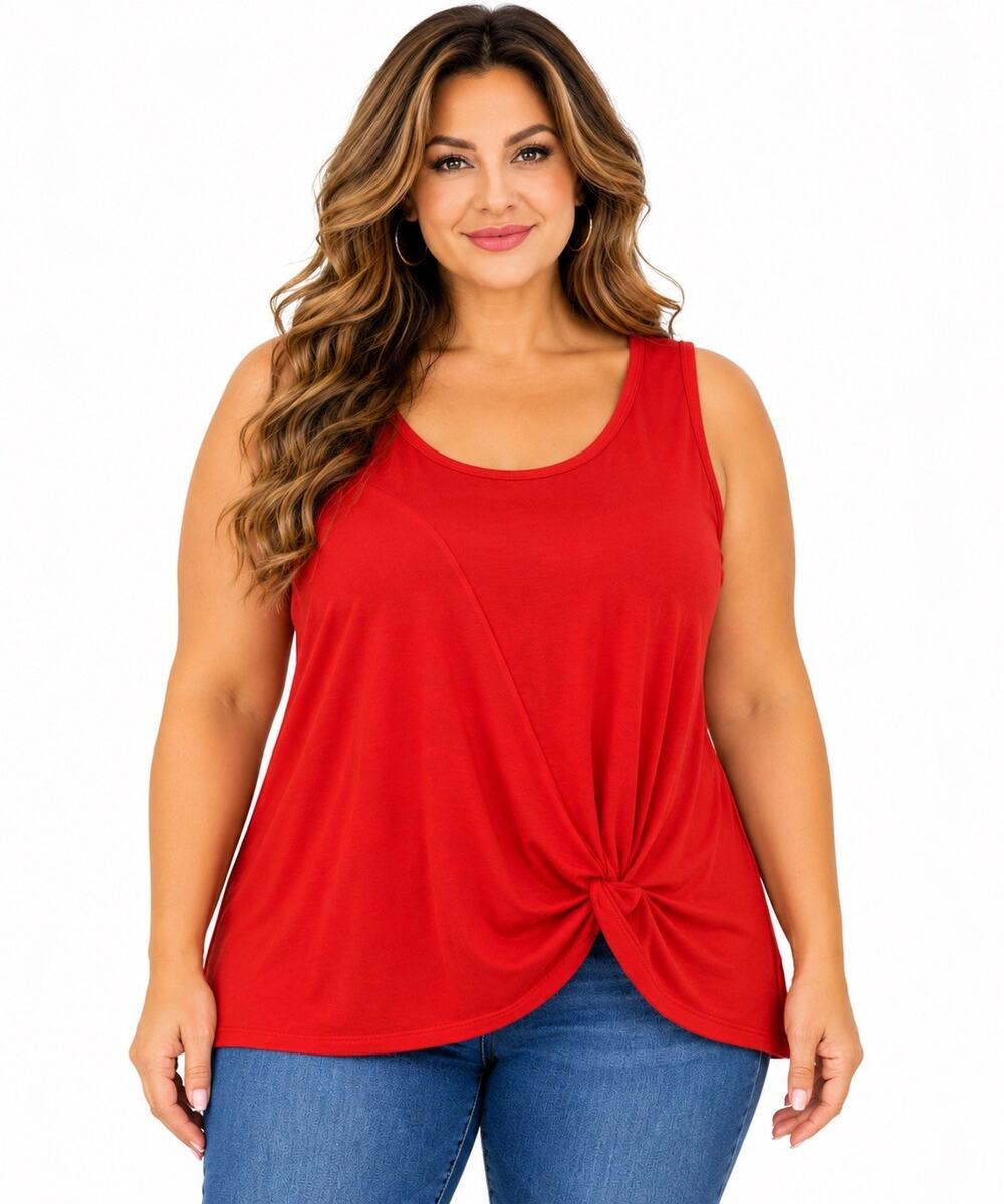 CAbi Red Sleeveless Round Neck Stretch Polyester Tank Top Women's Size XL